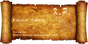 Kaczur Panna névjegykártya
